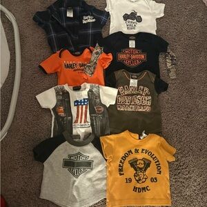 Harley-Davidson Baby Onesies Collection - Black Orange Green Gray White Yellow